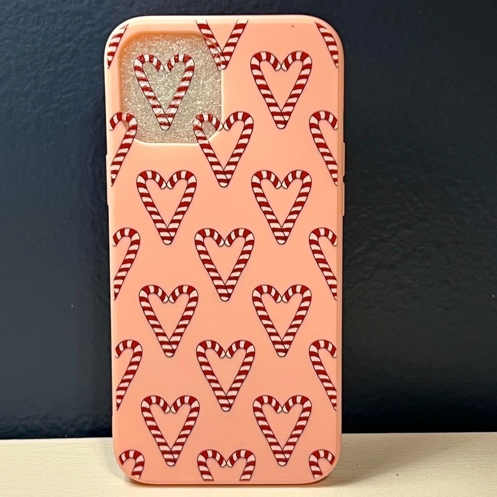 Christmas Candy Cane Heart Pink iPhone 12 Pro Max Case